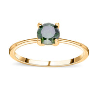 LUXORO 10K Yellow Gold Green Diamond Solitaire Ring (Size 10.0) 2.15 Grams 1.00 ctw