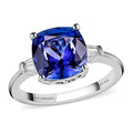 RHAPSODY 950 Platinum AAAA Tanzanite and E-F VS Diamond Ring 4.65 Grams (Delivery in 15-20 Business Days) 3.70 ctw - Sticky add to cart bar