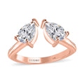 LUXORO 10K Rose Gold Moissanite Bypass Openable Ring 2.70 Grams 1.40 ctw - Sticky add to cart bar
