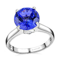 Certified Rhapsody 950 Platinum AAAA Tanzanite and E-F VS Diamond Ring 5.90 Grams 4.25 ctw (Del. in 10-12 Days) - Sticky add to cart bar