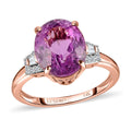 LUXORO 14K Rose Gold AAA Martha Rocha Kunzite and G-H I2 Diamond Ring (Size 6.0) 2.40 Grams 4.65 ctw - Sticky add to cart bar