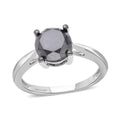 LUXORO 10K White Gold Black Diamond Solitaire Ring 2.70 Grams 3.00 ctw - Sticky add to cart bar