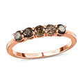 TLV LUXORO 10K Rose Gold Natural Champagne Diamond 5 Stone Ring (Size 10.0) 0.50 ctw - Sticky add to cart bar