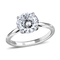 10K White Gold 120 Facet Moissanite Solitaire Ring (Size 5.5) 1.85 ctw - Sticky add to cart bar