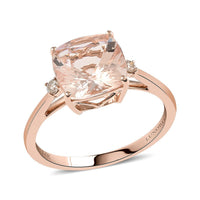 Luxoro 14K Rose Gold AAA Marropino Morganite and Diamond Ring
