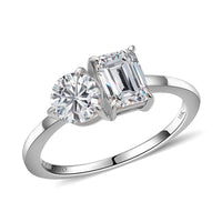 LUXORO 10K White Gold Moissanite Ring 2.60 Grams 2.60 ctw