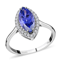 Doorbuster Certified & Appraised ILIANA 18K White Gold AAA Tanzanite and G-H SI Diamond Halo Ring 3.35 Grams 2.20 ctw