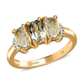 LUXORO 14K Yellow Gold AAA Turkizite and Diamond G-H I3 Trilogy Ring (Size 10.0) 2.65 Grams 1.77 ctw - Sticky add to cart bar