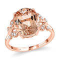 LUXORO 14K Rose Gold AAA Marropino Morganite and G-H I2 Diamond Ring 2.60 Grams 4.40 ctw - Sticky add to cart bar