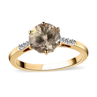 ILIANA 18K Yellow Gold 100 Facet Turkizite, Diamond (G-H, SI) Ring (Size 10.0) (3 g) 2.20 ctw