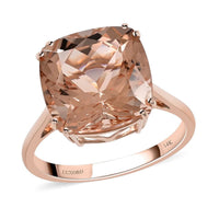 Certified & Appraised LUXORO 14K Rose Gold AAA Marropino Morganite Solitaire Ring 2.38 Grams 7.00 ctw
