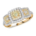 LUXORO 10K Yellow Gold I3 Natural Yellow and White Diamond Ring 3 Grams 1.00 ctw - Sticky add to cart bar