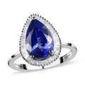 Doorbuster RHAPSODY 950 Platinum AAAA Tanzanite and E-F VS2 Diamond Ring 4.40 Grams 3.00 ctw - Sticky add to cart bar
