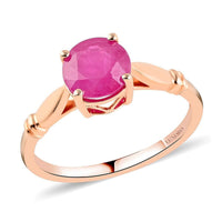 Doorbuster LUXORO 14K Rose Gold AAA Mozambique Ruby Solitaire Ring 2.40 Grams 1.50 ctw