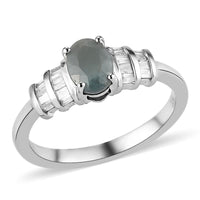 LUXORO 10K White Gold Premium Narsipatnam Alexandrite and Diamond G-H I3 Ring (Size 6.0) 2.40 Grams 1.00 ctw