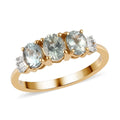 LUXORO 14K Yellow Gold AAA Narsipatnam Alexandrite and G-H I2 Diamond Trilogy Ring 2.35 Grams 1.15 ctw - Sticky add to cart bar