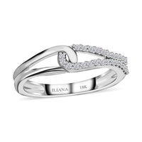 ILIANA IGI Certified 18K White Gold Diamond G-H SI Band Ring (Size 6.0) 3.75 Grams 0.20 ctw