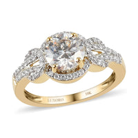 LUXORO 10K Yellow Gold Moissanite VS-EF Ring (Size 6.0) 2.45 Grams 1.40 ctw