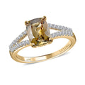 Doorbuster LUXORO 10K Yellow Gold Premium Natural Golden Tanzanite and G-H I3 Diamond Ring (Size 10.0) 2.60 Grams 2.10 ctw - Sticky add to cart bar