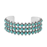 SANTA FE Style Turquoise Cuff Bracelet in Sterling Silver (7.00 In) (30.15 g) 7.50 ctw