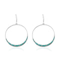 SANTA FE Style Kingman Turquoise Earring in Sterling Silver 7.50 ctw - Sticky add to cart bar