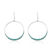 SANTA FE Style Kingman Turquoise Earring in Sterling Silver 7.50 ctw
