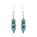 SANTA FE Style Turquoise Earrings in Sterling Silver 7.40 Grams 7.50 ctw - Sticky add to cart bar