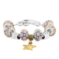 Resin, Enameled US Flag Pattern Bracelet with Star Charm in Dualtone (7.50 In) - Sticky add to cart bar