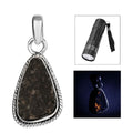 Artisan Crafted Natural Yooperlite Pendant in Sterling Silver with Free UV Flash Light 6.20 ctw - Sticky add to cart bar