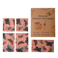 Set of 5 Beige and Pink Reusable Beeswax Butterfly Pattern Wrap - Sticky add to cart bar