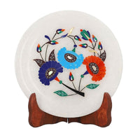 NAKKASHI Marble inlaid Table Décor with Wooden Stand