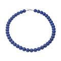 Lapis Lazuli 10mm Beaded Necklace 18 Inches in Sterling Silver 250.00 ctw - Sticky add to cart bar