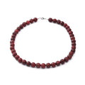 Red Jasper Beaded Necklace 18 Inches in Sterling Silver 250.00 ctw - Sticky add to cart bar