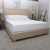100% Organic Cotton Percale HOMESTEAD Gray 300 TC Sheet Set - California King