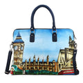 "SUKRITI 100% Genuine Leather Ladies Shoulder Tote Bag (Theme: London City Clock Tower View) Color: Blue Size: 16.5(L)x12.5(H)x3(W) inches" - Sticky add to cart bar