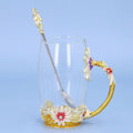 Blue & Gold Floral 3D Enamel Cup with Spoon Set (4.72"x4.92"x2.56") (350 ml) - Sticky add to cart bar