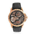 ADEE KAYE La Gear Mechanical Movement Watch with Genuine Leather Strap in Black (48mm) - Sticky add to cart bar