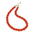 Orange Glass Seed Beaded Necklace (24 Inches) in Goldtone - Sticky add to cart bar