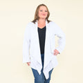 PASSAGE Light Grey French Terry Waterfall Front Cardigan- L (L 31"xW 39") - Sticky add to cart bar