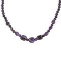 Amethyst Beaded Necklace 18-20 Inches in Rhodium Over Sterling Silver 161.00 ctw - Sticky add to cart bar