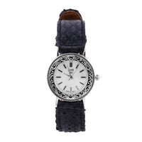 BALI LEGACY EON 1962 Swiss Movement Watch in Sterling Silver with Grey Python Leather Strap