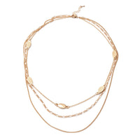 Multi Layered Necklace 20 Inches with Charms in Goldtone