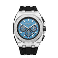 GAMAGES OF LONDON Limited Edition Hand Assembled Commander Automatic Movement Silicone Strap Watch in Steel (48mm) - Sticky add to cart bar