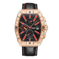 GAMAGES OF LONDON Limited Edition Hand Assembled Galactic Automatic Movement Genuine Leather Strap Watch in Black (43mm) - Sticky add to cart bar