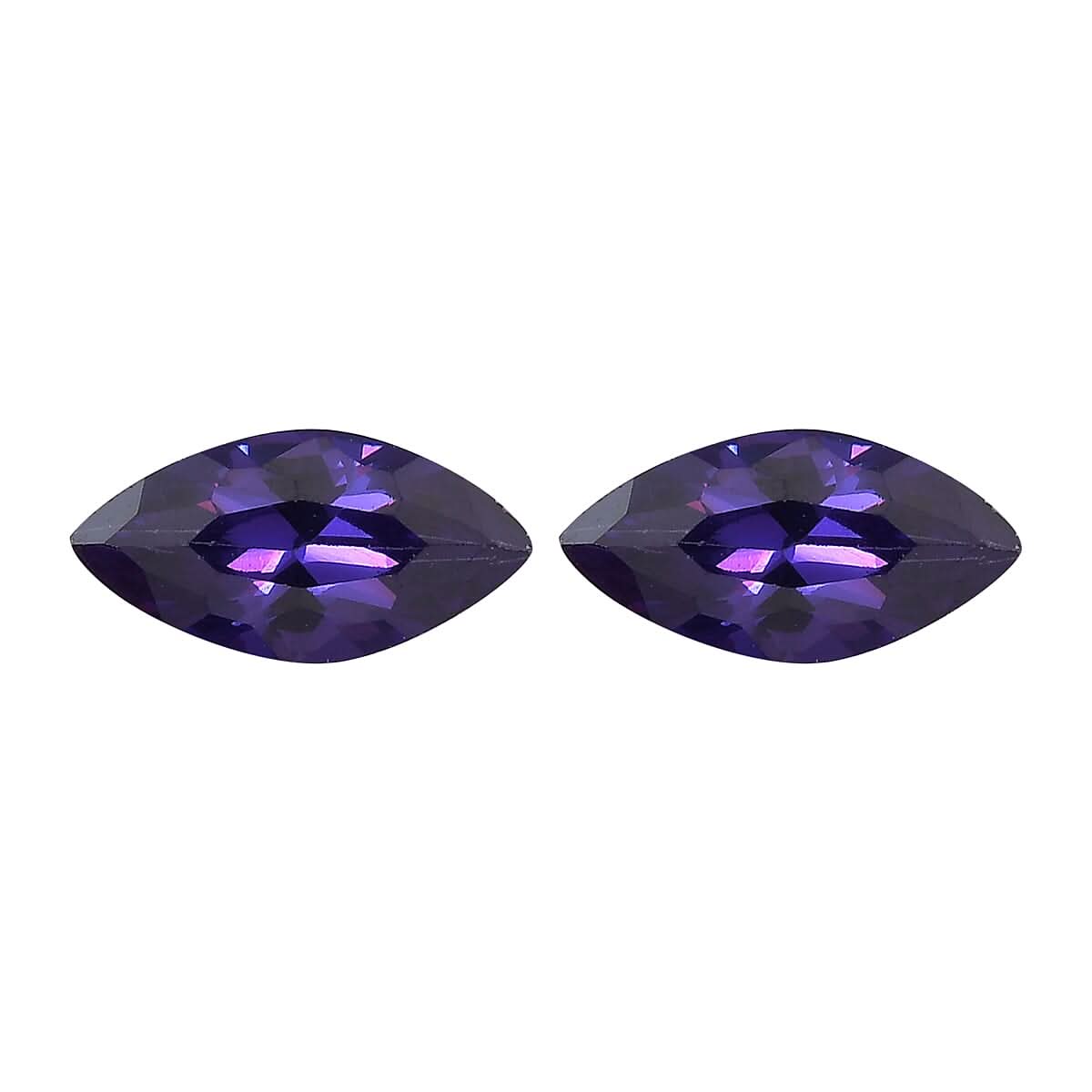 Simulated Blue Diamond Set of 2 (Mrq 8x4 mm) 1.57 ctw