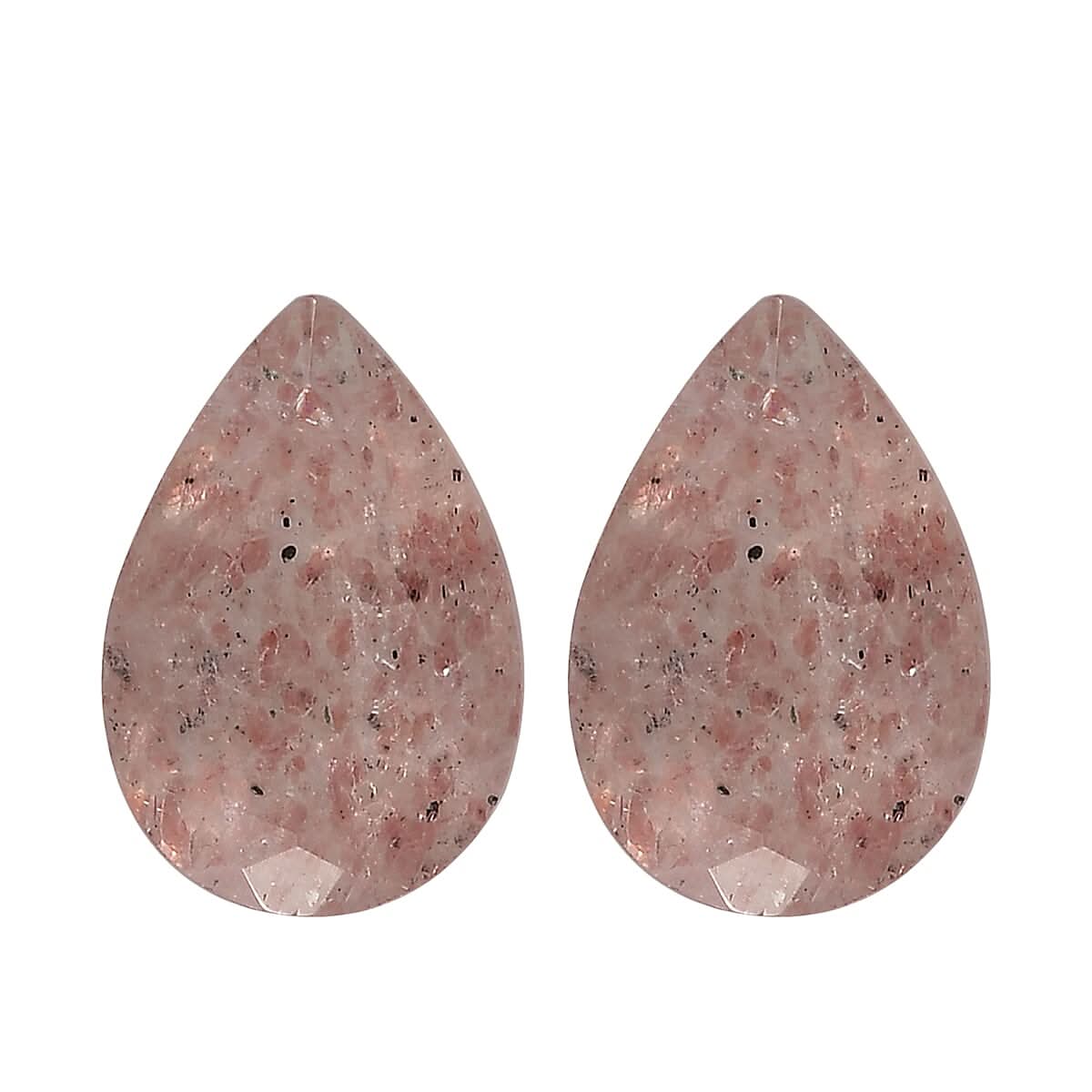 Cherry Quartz Set of 2 (Pear 6x4 mm) 0.64 ctw