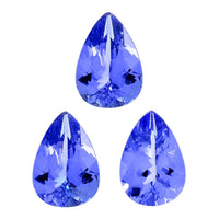 Premium Tanzanite Set of 3 (Pear 7x5 mm) 1.80 ctw