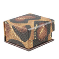 "GENUINE LEATHER EMBOSSED SINGLE RING BOX. Colour Brown Animal Print  Size 7x7x5" - Sticky add to cart bar