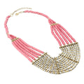 Pink Seed Bead Multi Strand Necklace - Sticky add to cart bar