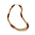 Beige and Brown Seed Bead Multi Strand Necklace - Sticky add to cart bar